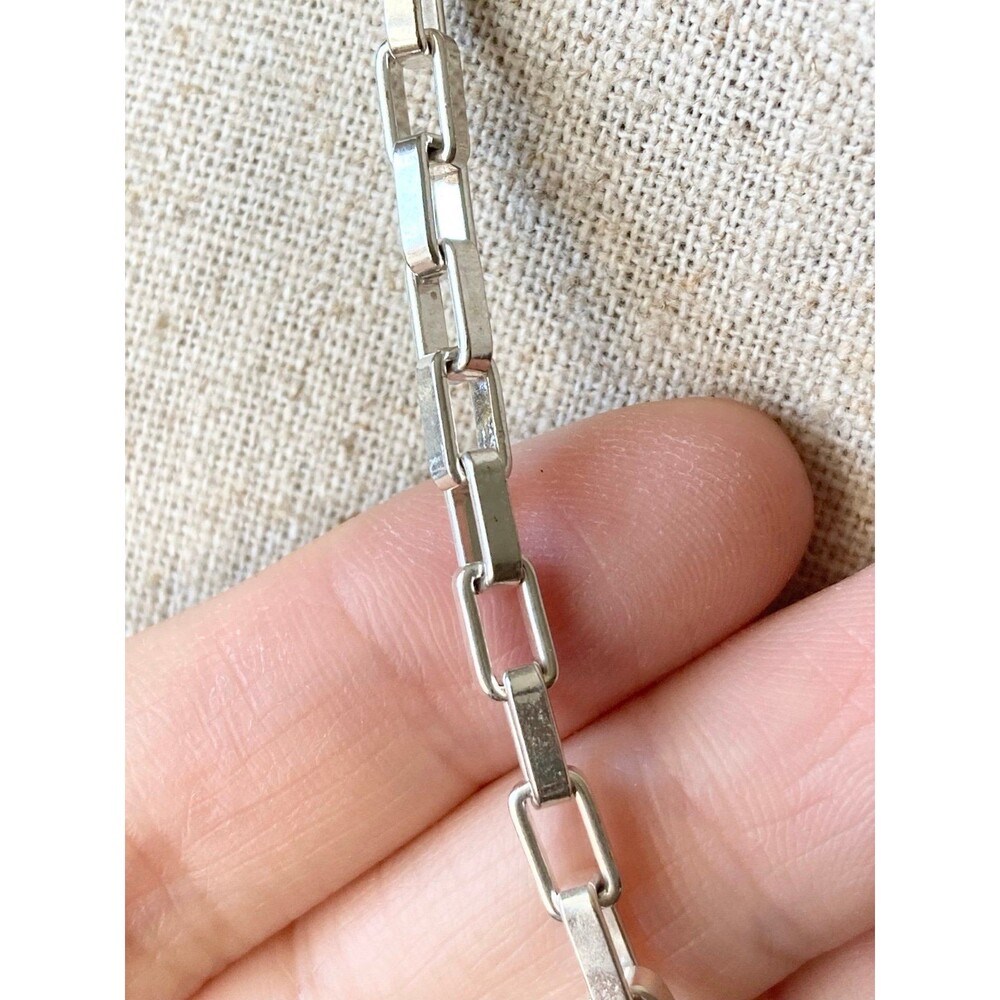 925 Italy Sterling Silver Rectangular Link Chain … - image 2